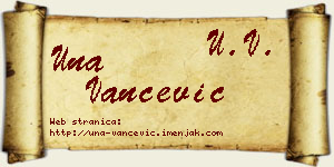 Una Vančević vizit kartica